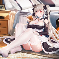 This is a pixiv picture whose title is 黑糖珍珠撞奶.