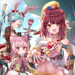 This is a pixiv picture whose title is 街角のスイーツパーティー.