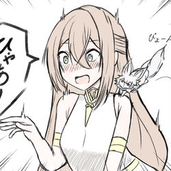 This is a pixiv picture whose title is アデーレに飛びつくフォウくん.