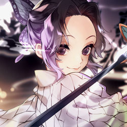 This is a pixiv picture whose title is 蟲柱　胡蝶しのぶ.