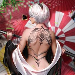 This is a pixiv picture whose title is The kimono 2B.
