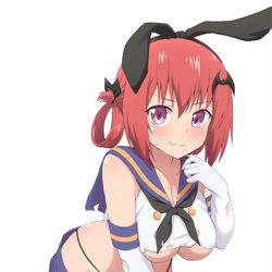 This is a pixiv picture whose title is 島風サターニャちゃん(大破Ver.).