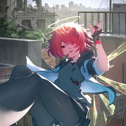 This is a pixiv picture whose title is Exusiai/Escape.