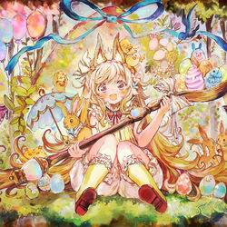 This is a pixiv picture whose title is 「イースターの森へようこそ！」.