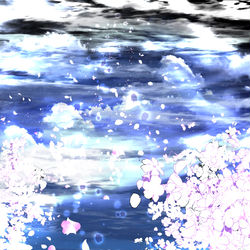 This is a pixiv picture whose title is 夜桜.