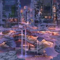 This is a pixiv picture whose title is 渋谷地下迷宮幻想夜.