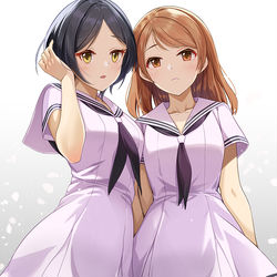 This is a pixiv picture whose title is 【151】モノクロームな二人.