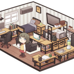 This is a pixiv picture whose title is アイアンウッドルーム.