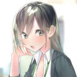 This is a pixiv picture whose title is 「ちょっと〜上の空だけど、先輩の話聞いてる？？」.