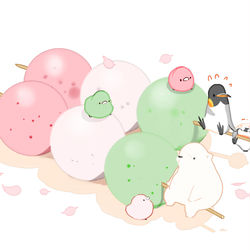 This is a pixiv picture whose title is 三色団子.