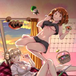 This is a pixiv picture whose title is お茶子とトガちゃん.