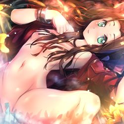 This is a pixiv picture whose title is FFVII REMAKE発売したので感激でエアリス投入しました.