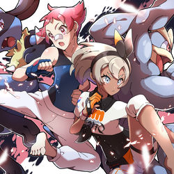 This is a pixiv picture whose title is 【ポケモン剣盾】サイトウ＆スモモ.