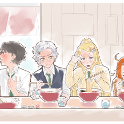 This is a pixiv picture whose title is キリ様withカドックくん＆ぐだず.
