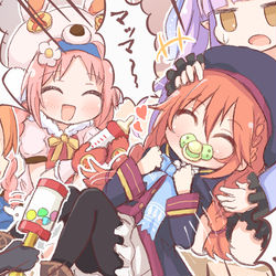 This is a pixiv picture whose title is 幼女に8歳と間違えられて一緒におままごとをする狂気の18歳.