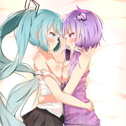 This is a pixiv picture whose title is Skebミクさんとゆかりさん.