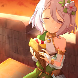 This is a pixiv picture whose title is クレープ食べるコッコロちゃん.
