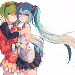This is a pixiv picture whose title is GUMIKU GUMI x 初音ミク log6(GUMI單人主).