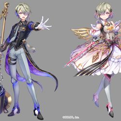 This is a pixiv picture whose title is 【お仕事】白猫プロジェクト 「ピラウ」「ペルマナ」.