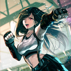 This is a pixiv picture whose title is 闘うティファ.