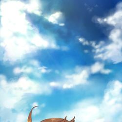 This is a pixiv picture whose title is 青空の下に咲く笑顔.