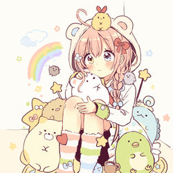This is a pixiv picture whose title is すみっコぐらしと女の子.
