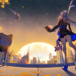 This is a pixiv picture whose title is 天使追颂.