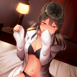 This is a pixiv picture whose title is 親潮と司令の服/潮 提督になる。.