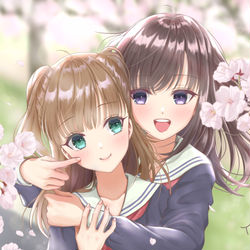This is a pixiv picture whose title is 笑おう.