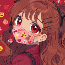 This is a pixiv picture whose title is 絵文字マスク.