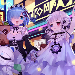 This is a pixiv picture whose title is 《#コンパス》X《Re：ゼロから始める異世界生活》.