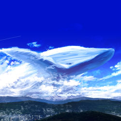 This is a pixiv picture whose title is 雲のクジラ.