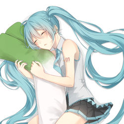 This is a pixiv picture whose title is お昼寝ミクちゃん.