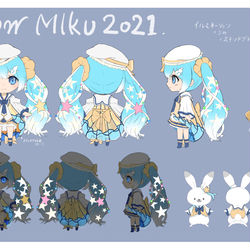 This is a pixiv picture whose title is 雪ミク2021.