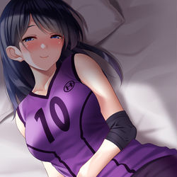 This is a pixiv picture whose title is 紫バレー部シリーズ２.