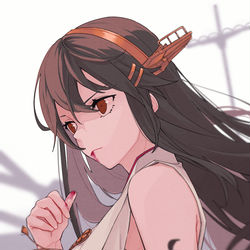 This is a pixiv picture whose title is 榛名は大丈夫です.