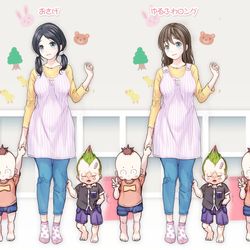 This is a pixiv picture whose title is 新作CG集ヒロイン髪型アンケート.