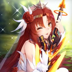 This is a pixiv picture whose title is ヒメコ～大剣とウェディングドレス～.