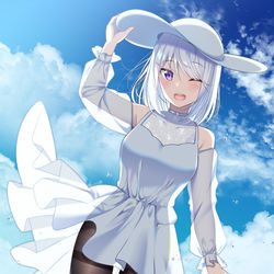 This is a pixiv picture whose title is この格好なら黒タイツがもっと良く見えるでしょ？.
