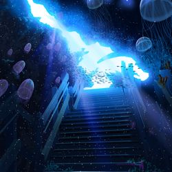 This is a pixiv picture whose title is 海中奇譚シリーズ　　寂階段.