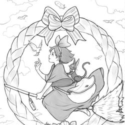 This is a pixiv picture whose title is 魔女の宅急便.