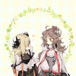 This is a pixiv picture whose title is 花和龙和羊.