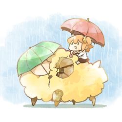 This is a pixiv picture whose title is 雨と傘とドゥムZ。.
