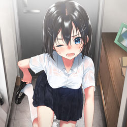 This is a pixiv picture whose title is 制服×雨.