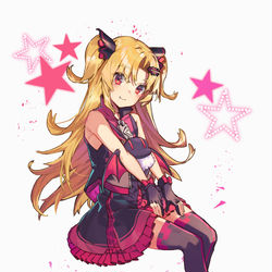 This is a pixiv picture whose title is ゴシックは魔法乙女赤月ゆにコラボイラスト.