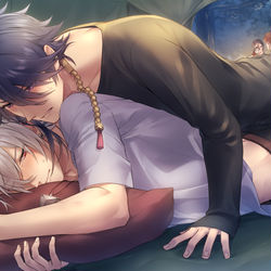 This is a pixiv picture whose title is 帝左 in RIO'S テント.