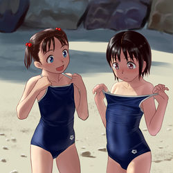 This is a pixiv picture whose title is スク水ロリ変換２.