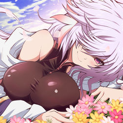 This is a pixiv picture whose title is 花のお姉さん.
