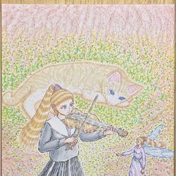 This is a pixiv picture whose title is 春の調べ♬Karolina Protsenkoのバイオリン🎻♡.