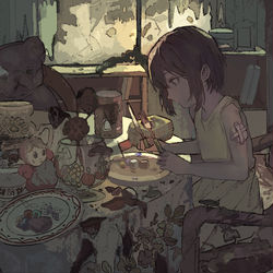 This is a pixiv picture whose title is 最期の晩餐.
